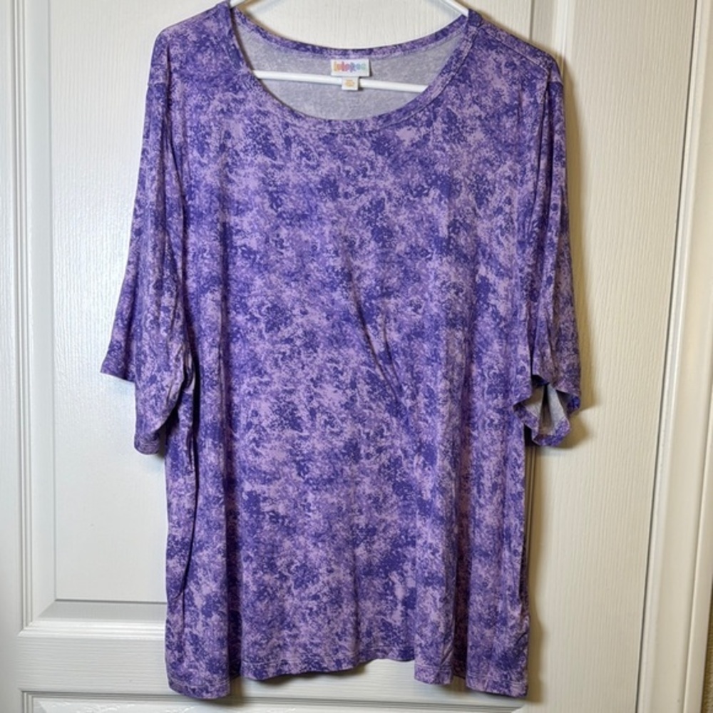 Lularoe Purple Short Sleeve Shirt Size 3XL EUC #2618
